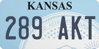 KS license plate 289AKT