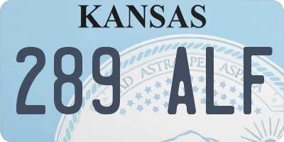 KS license plate 289ALF