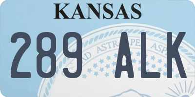 KS license plate 289ALK