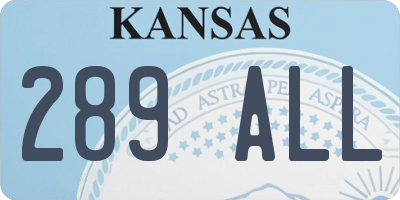 KS license plate 289ALL