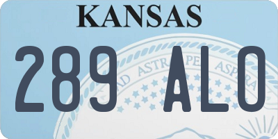 KS license plate 289ALO