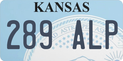 KS license plate 289ALP