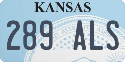 KS license plate 289ALS