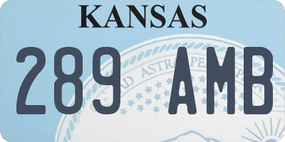 KS license plate 289AMB