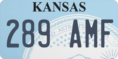 KS license plate 289AMF