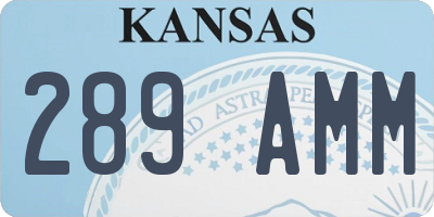 KS license plate 289AMM