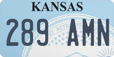 KS license plate 289AMN