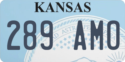 KS license plate 289AMO