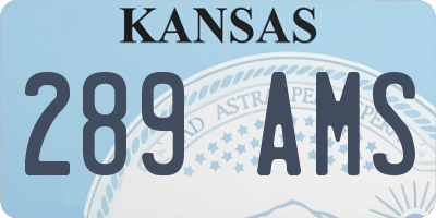 KS license plate 289AMS