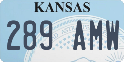 KS license plate 289AMW