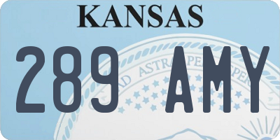 KS license plate 289AMY