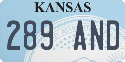 KS license plate 289AND