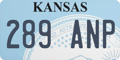 KS license plate 289ANP