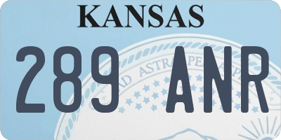 KS license plate 289ANR