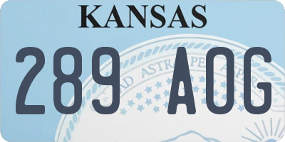 KS license plate 289AOG