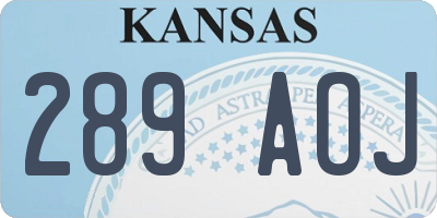 KS license plate 289AOJ