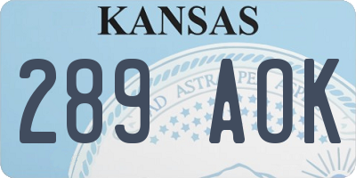 KS license plate 289AOK