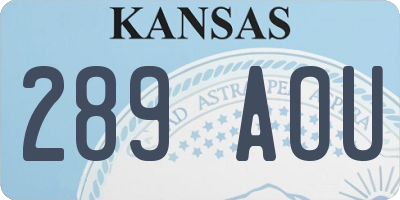 KS license plate 289AOU