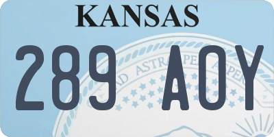 KS license plate 289AOY
