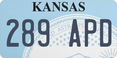 KS license plate 289APD