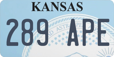 KS license plate 289APE