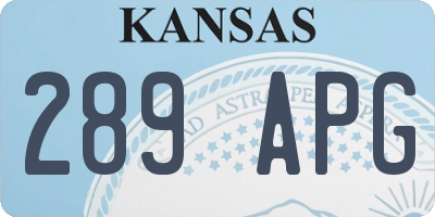 KS license plate 289APG