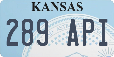 KS license plate 289API