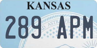 KS license plate 289APM