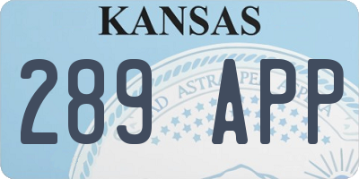 KS license plate 289APP