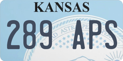KS license plate 289APS