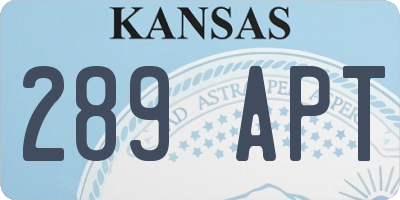 KS license plate 289APT