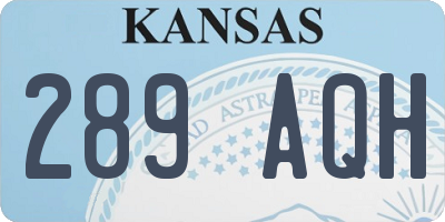 KS license plate 289AQH