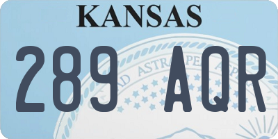 KS license plate 289AQR