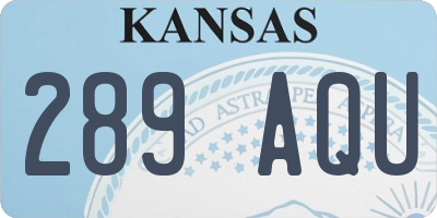 KS license plate 289AQU