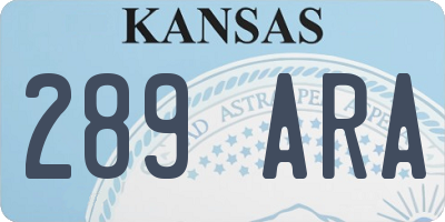 KS license plate 289ARA