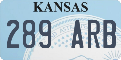 KS license plate 289ARB