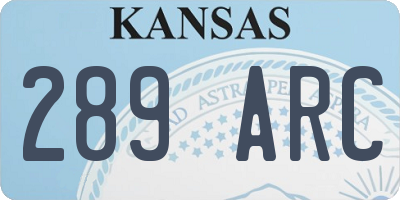 KS license plate 289ARC