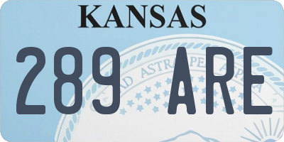 KS license plate 289ARE