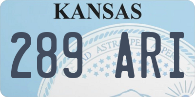 KS license plate 289ARI