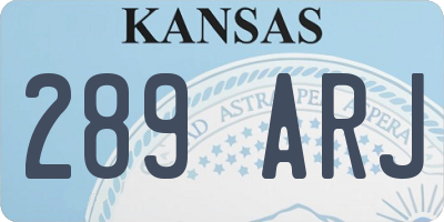 KS license plate 289ARJ