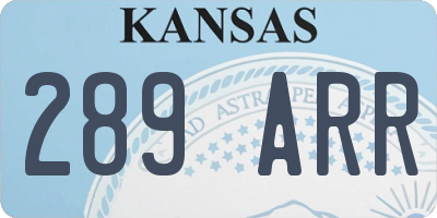 KS license plate 289ARR