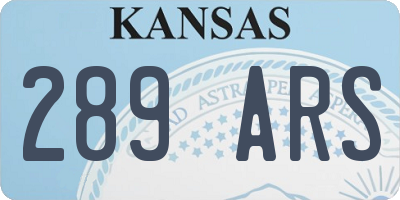 KS license plate 289ARS