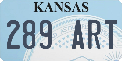 KS license plate 289ART