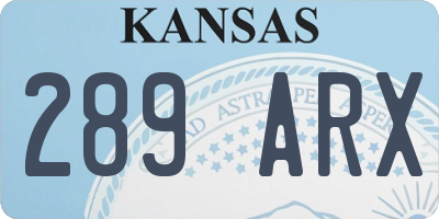 KS license plate 289ARX