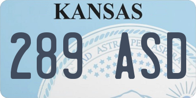 KS license plate 289ASD