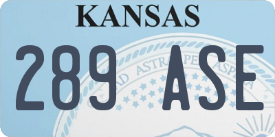 KS license plate 289ASE