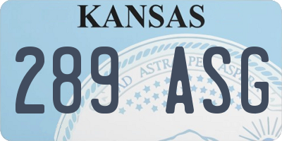 KS license plate 289ASG