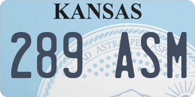 KS license plate 289ASM
