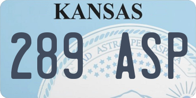 KS license plate 289ASP