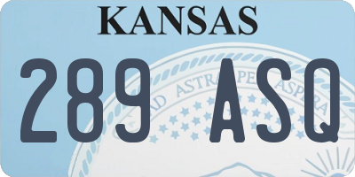 KS license plate 289ASQ